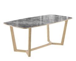 Стол Фрейм 1800*900*750 (мрамор серый глянец/ ноги дуб натуральный) Стол Фрейм 1800*900*750 (мрамор серый глянец/ ноги дуб натуральный)
